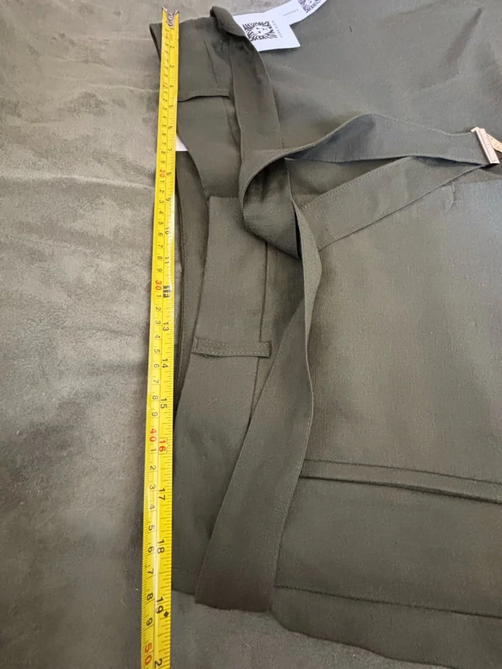 ANNE KLEIN NWT Women’s SZ 14 Olive Green Ankle Pants, Straight Leg, Linen Blend - Picture 16 of 16